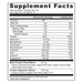 Multi Protein Plant-Based 15 servings Chocolate Supplement Facts Label