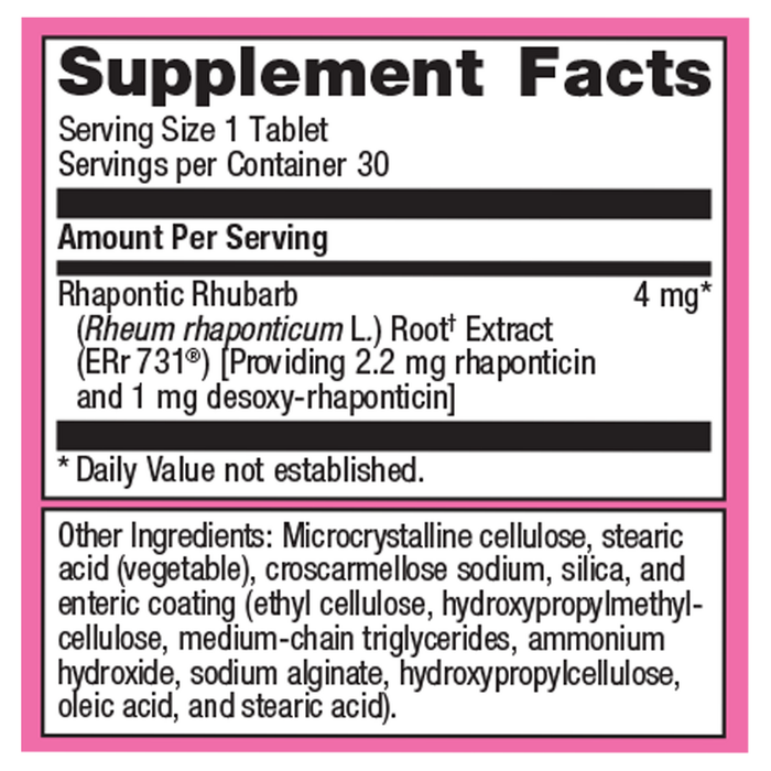 HerWellness Estrovera 30 Tablets Supplement Facts