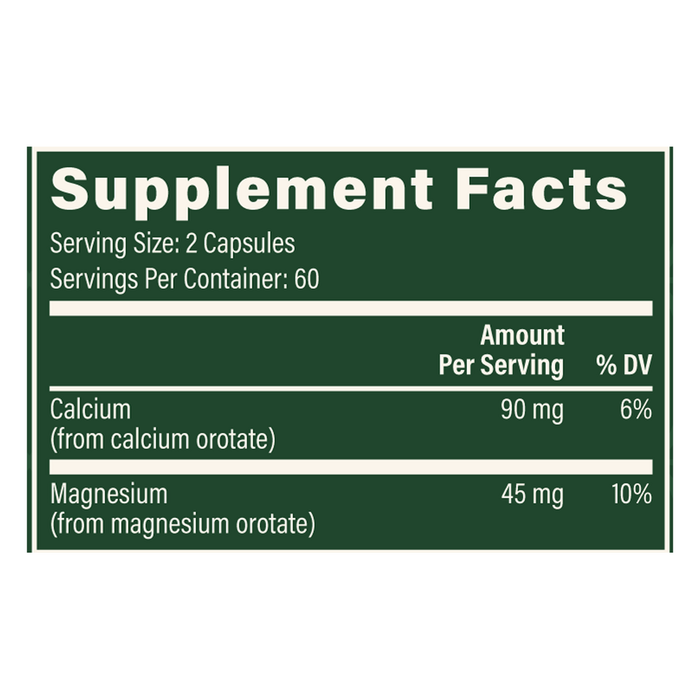 Calcium & Magnesium 120 caps Supplement Facts Label
