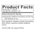Ashwagandha 90 caps Product Facts Label