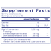 EPA/DHA Vegetarian 120 capsules Supplement Facts Label