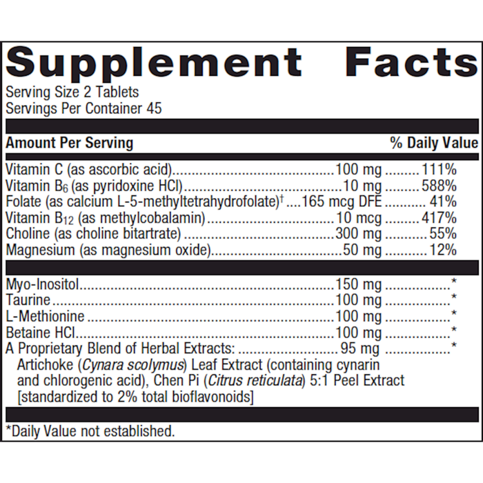Lipo-Gen 90 tablets Supplement Facts Label