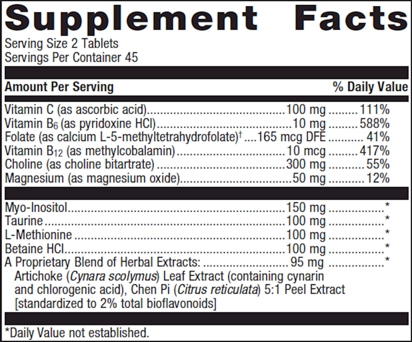 Lipo-Gen 90 tablets Supplement Facts Label