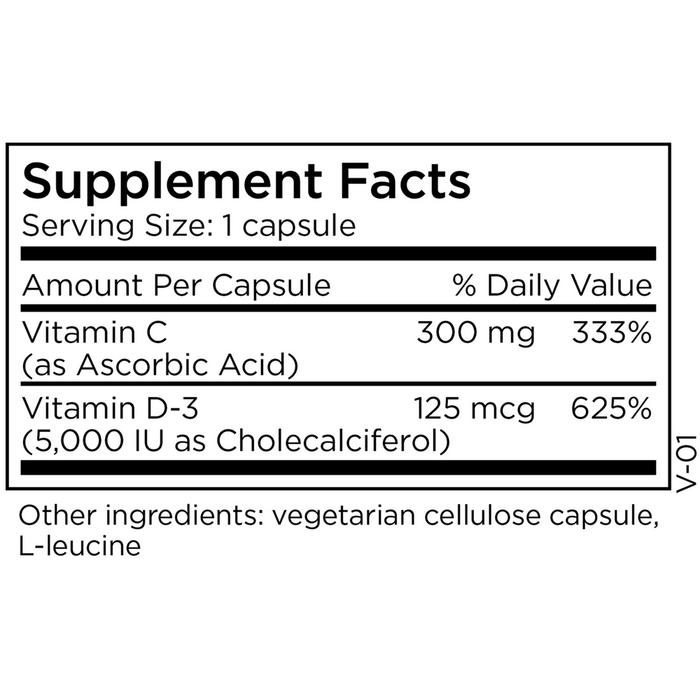 MethylPro Vitamin D-3 5,000 IU 90 caps Supplement Facts Label
