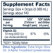 Vitamin D3 for Kids 0.43 oz Supplement Facts Label