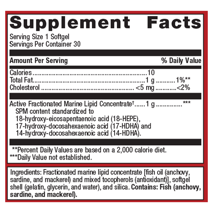 SPM Active One Daily 30 softgels Supplement Facts Label