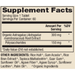 Organic Astragalus Extract 60 tabs Supplement Facts Label