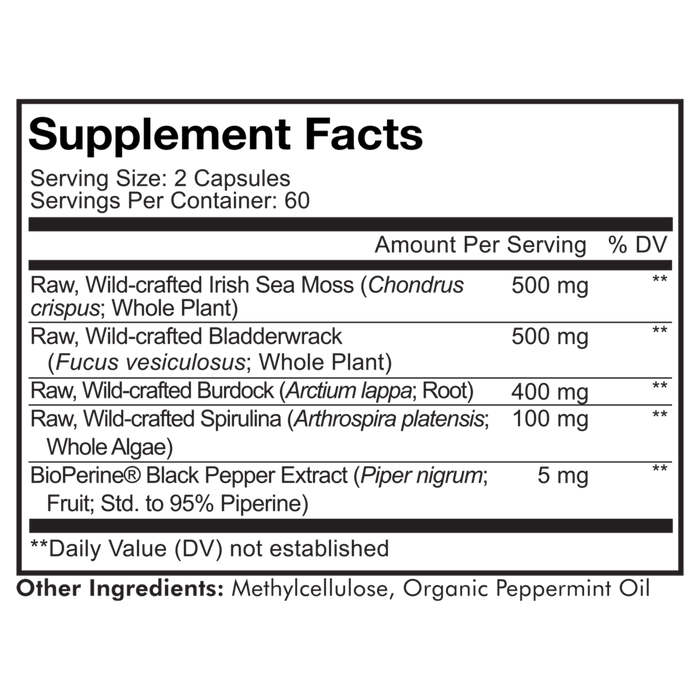 Sea Moss Wildcrafted 120 caps by CodeAge