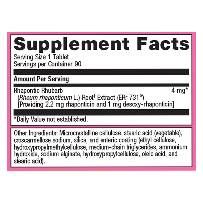 HerWellness Estrovera 90 Tablets Supplement Facts