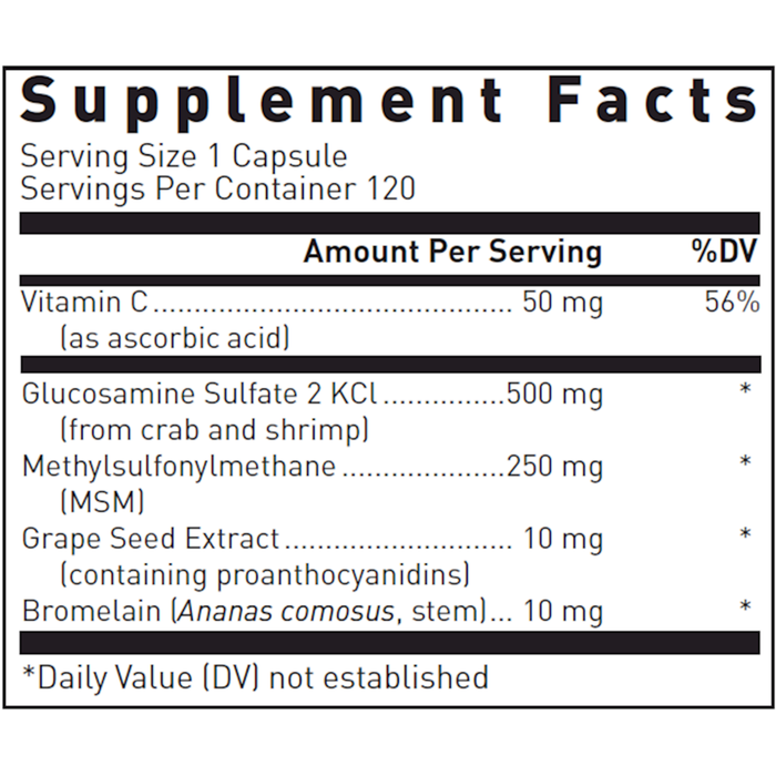 Glucosamine + MSM Forte 120 capsules Supplement Facts