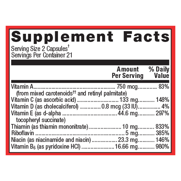 AdvaClear 42 capsules Supplement Facts Label