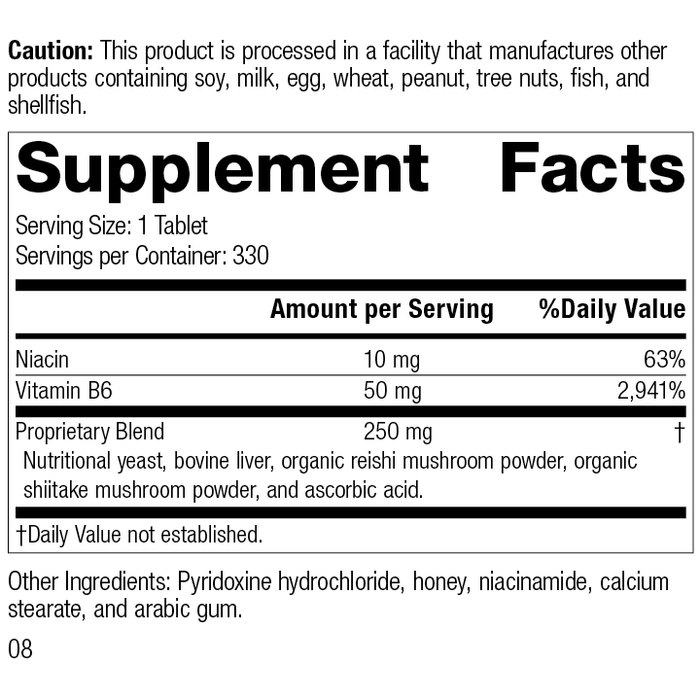 B6-Niacinamide, 330 Tablets, Rev 08 Supplement Facts