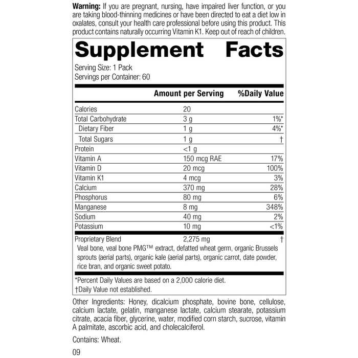 Bone Health Pack, Rev 08 Supplement Facts