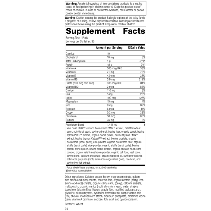 Immune System Health Pack, Rev 03 Supplement Facts