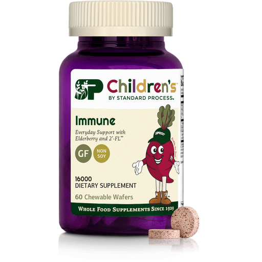An image of a bottle of SP Children's Immune, a supplement for kids supporting the immune system.
