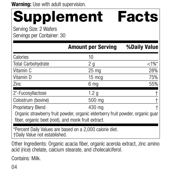 SP Children's Immune, 60 Wafers, Rev 02 Supplement Facts Image
