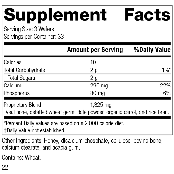 Calcifood®, 100 Wafers, Rev 22 Supplement Facts