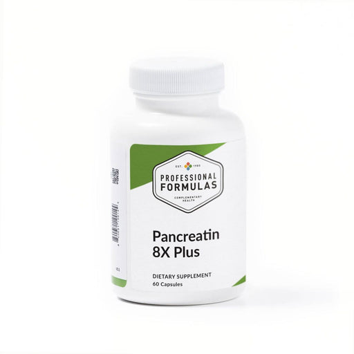 Pancreatin 8X Plus by Professional Formulas, a dietary supplement containing 60 capsules.