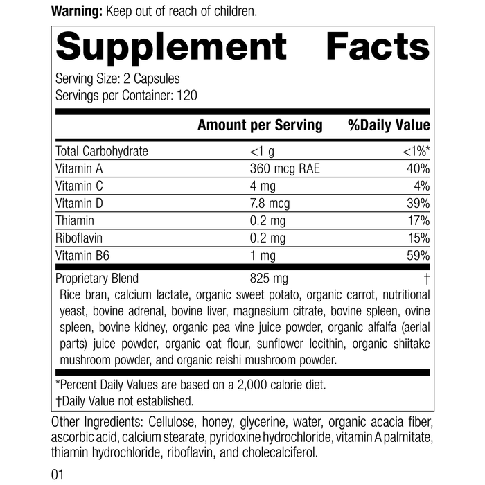 Catalyn® GF, 240 Capsules Rev 01 Supplement Facts