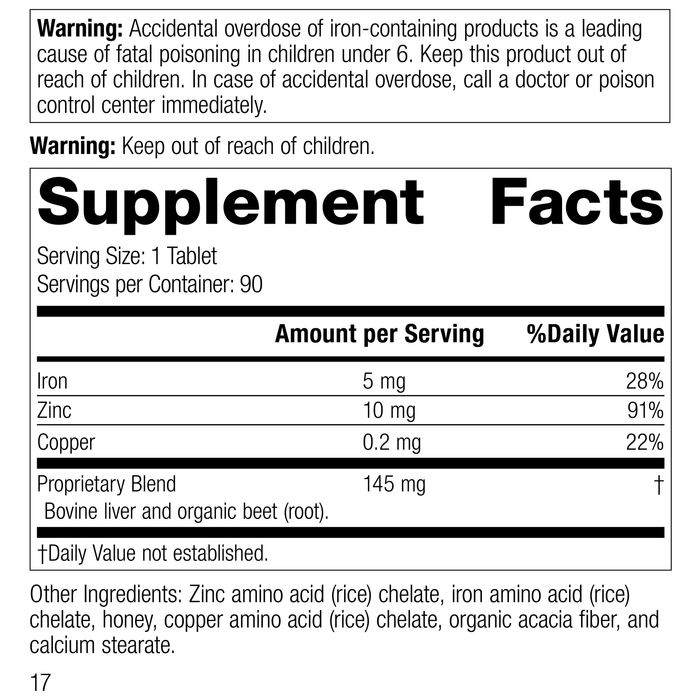 Zinc Complex, formerly known as Chezyn®, 90 Tablets, Rev 16 Supplement Facts