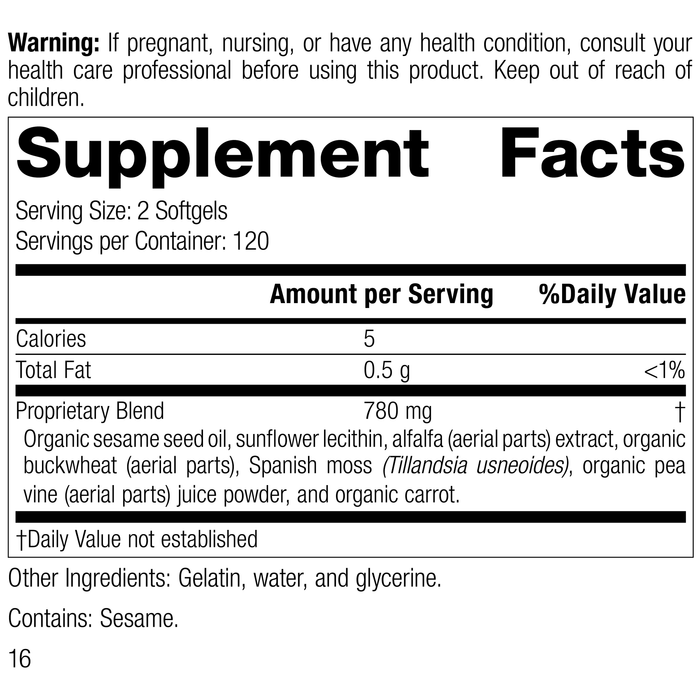 Chlorophyll Complex™, 240 Softgels, Rev 14, Supplement Facts