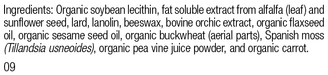 Rev 09 supplement facts for Chlorophyll Complex Ointment™, 0.6 oz (18 g).