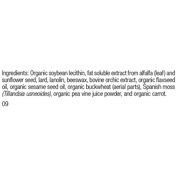 Rev 09 supplement facts for Chlorophyll Complex Ointment™, 0.6 oz (18 g).