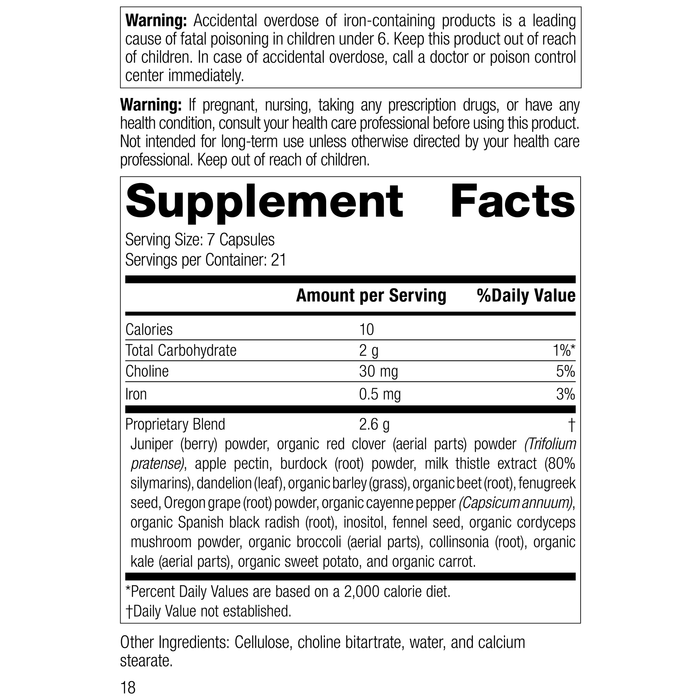 SP Cleanse®, 150 Capsules, Rev 18 Supplement Facts