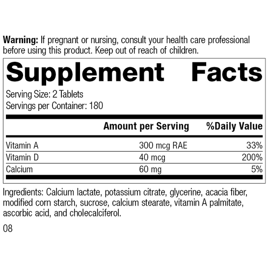 Cataplex® D, 360 Tablets, Rev 06 Supplement Facts