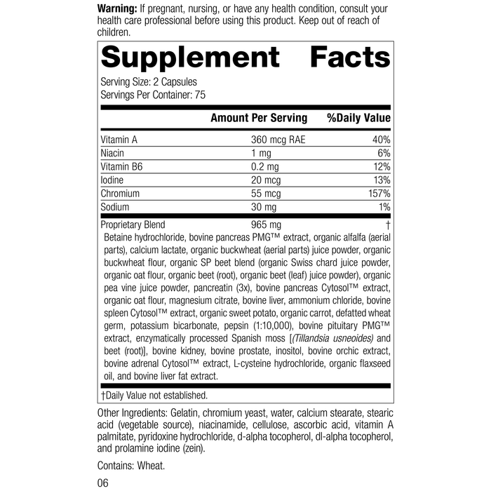 Diaplex, 150 Capsules, Rev 04 Supplement Facts