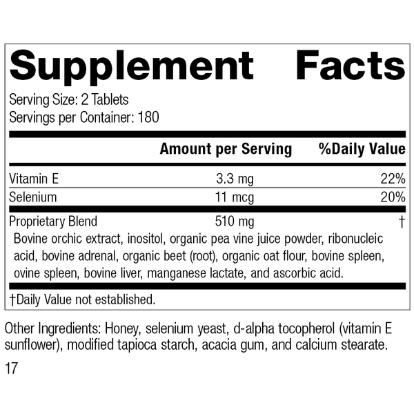 Cataplex® E, 360 Tablets, Rev 17 Supplement Facts