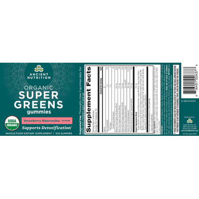 Organic SuperGreens Strawberry Watermelon by Ancient Nutrition