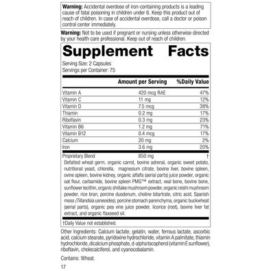 4030 Catalyn with Iron R17 Supplement Facts