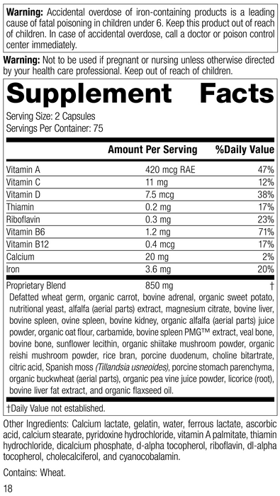4030 Catalyn with Iron R18 Supplement Facts