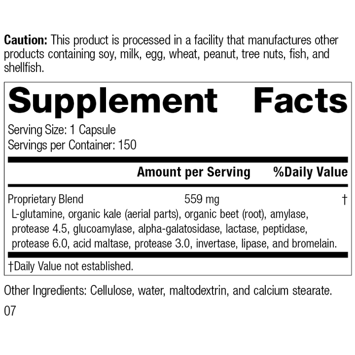 Enzycore, 150 Capsules, Rev 07 Supplement Facts