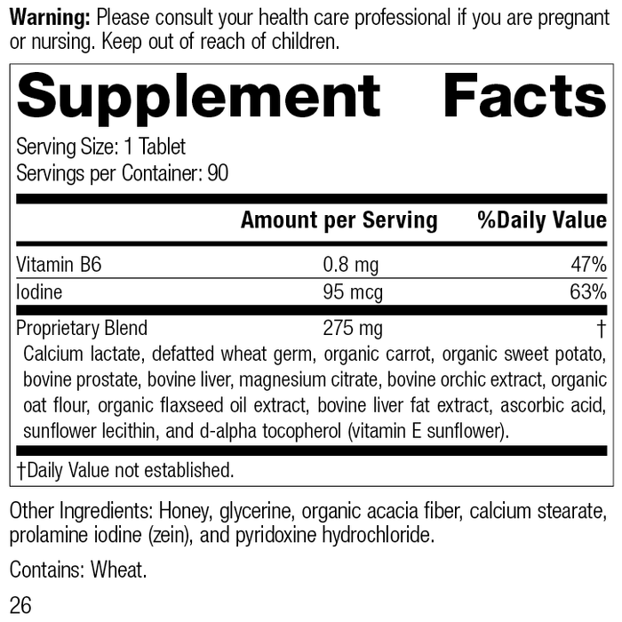 Cataplex® F Tablets, 90 Tablets, Rev 25 Supplement Facts