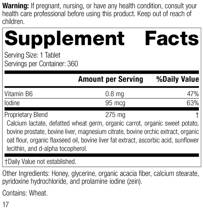 Cataplex® F Tablets, 360 Tablets, Rev 15 Supplement Facts