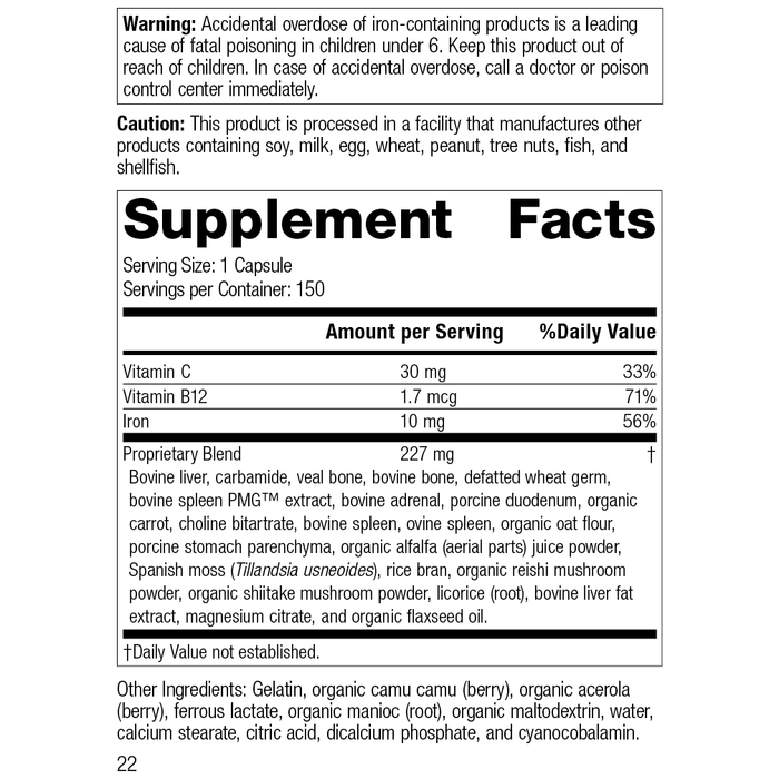 Ferrofood®, 150 Capsules, Rev 21 Supplement Facts