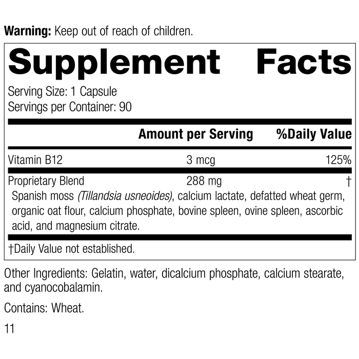For-Til B12®, 90 Capsules, Rev 10 Supplement Facts