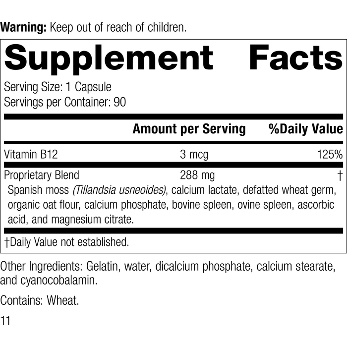 For-Til B12®, 90 Capsules, Rev 10 Supplement Facts