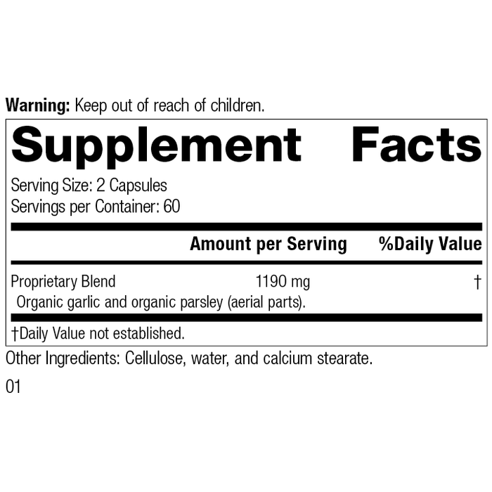 Garlic, 90 Capsules, Rev 11 Supplement Facts