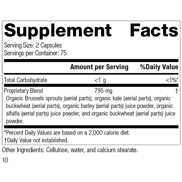 SP Green Food®, 150 Capsules, Rev 10 Supplement Facts