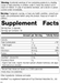 Rev 01 of Nutrition Label
