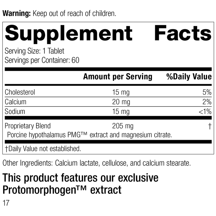 Hypothalamus PMG®, 60 Tablets, Rev 16 Supplement Facts