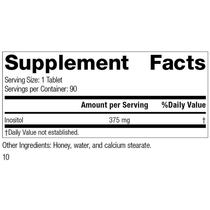 Inositol, 90 Tablets, Rev 10 Supplement Facts