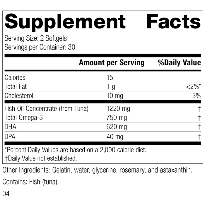 Olprima™ DHA, 60 Softgels, Rev 02 Supplement Facts