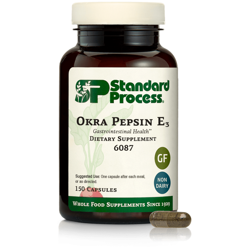 Okra Pepsin E3, 150 Capsules