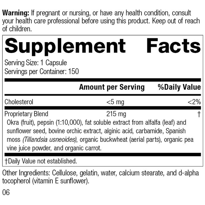 Okra Pepsin E3, 150 Capsules, Rev 03 Supplement Facts