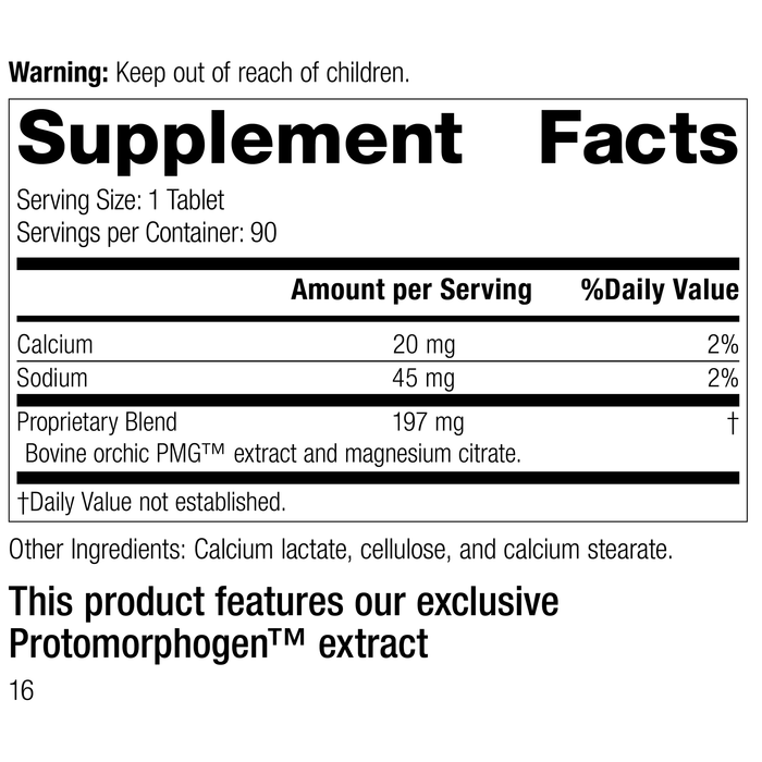 Orchic PMG®, 90 Tablets, Rev 15 Supplement Facts