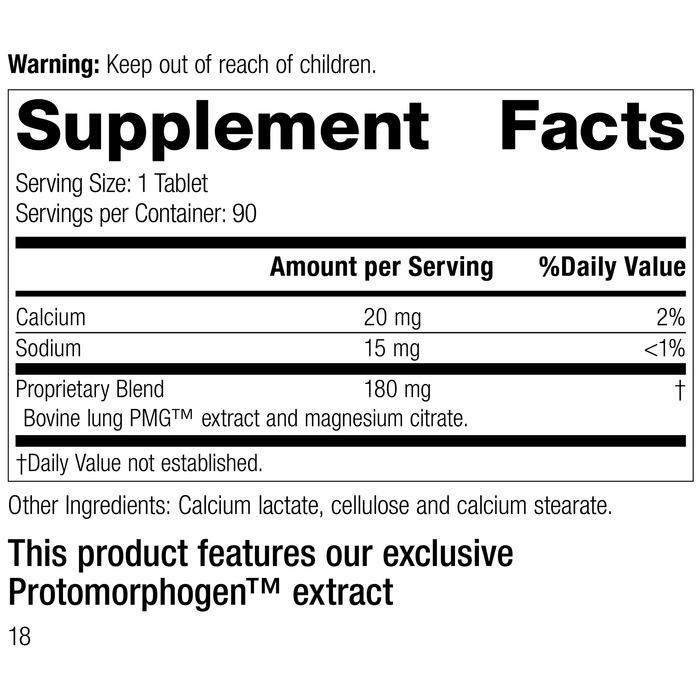 Pneumotrophin PMG®, Rev 16 Supplement Facts